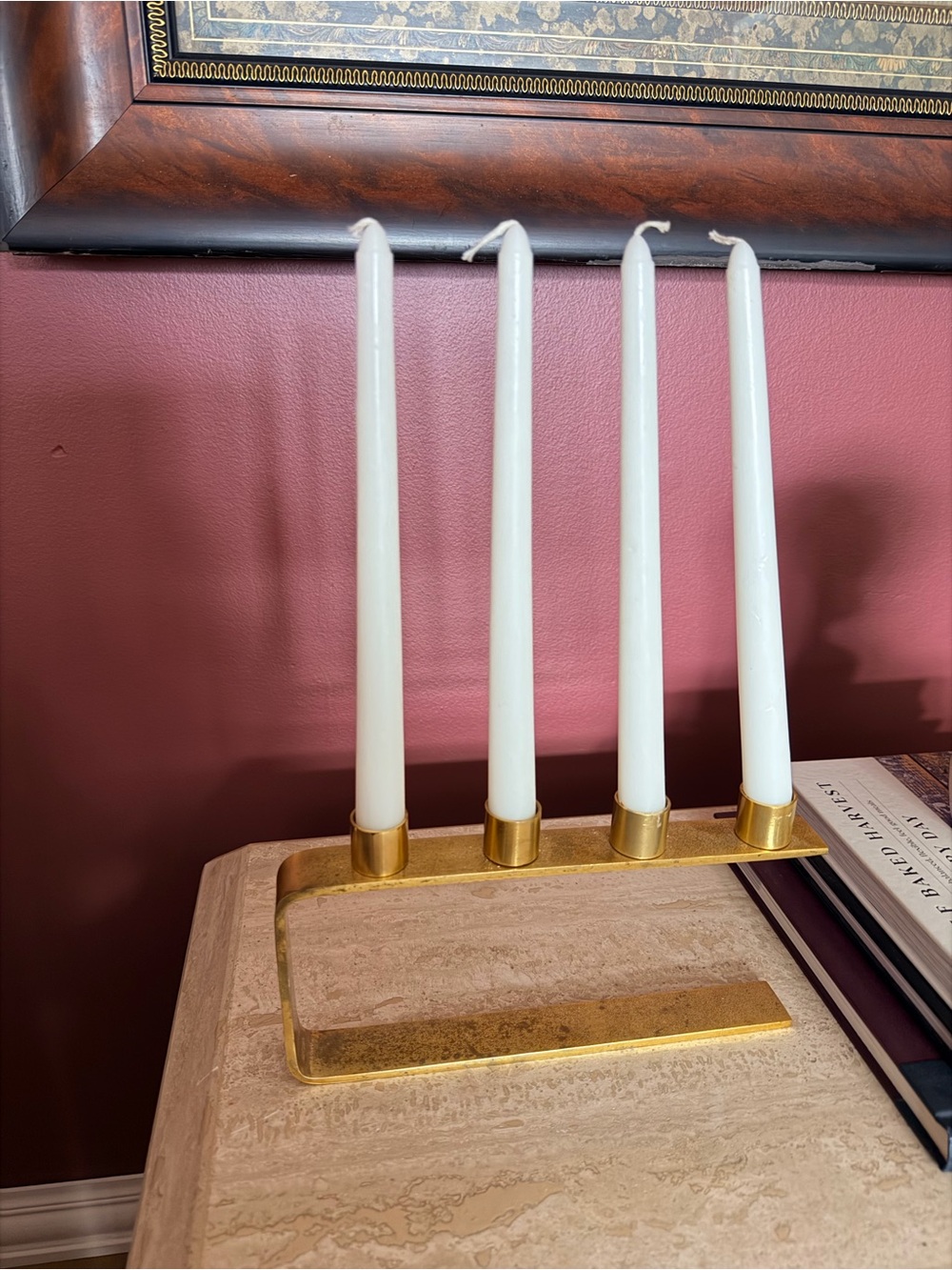 Modern Gold Metal 4-Arm Candle Holder